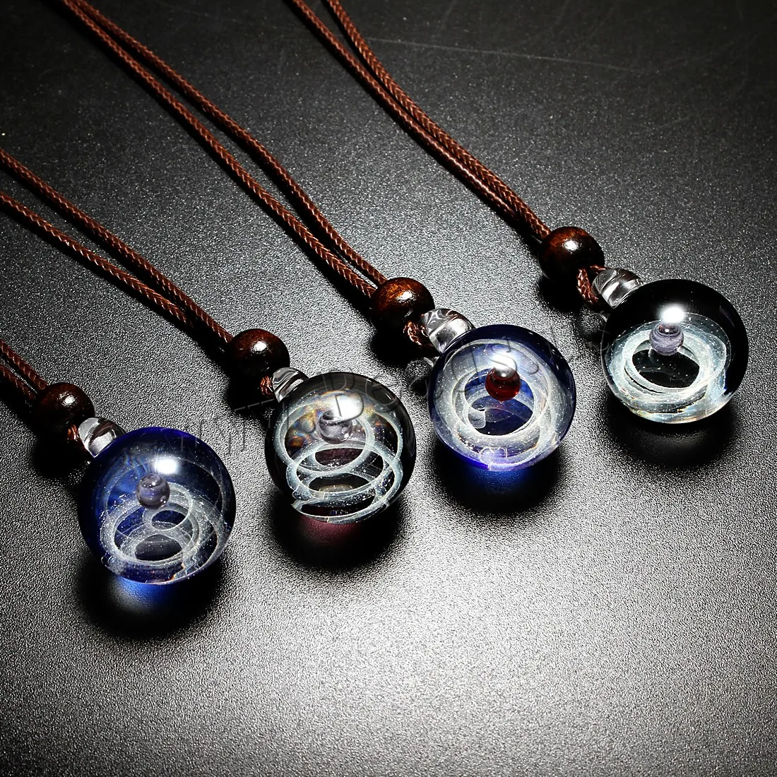 Universe Glass Bead Planets Pendant Necklace Charms Bracelet Galaxy Rope Chain Solar System Design Necklace Women Christams Gift