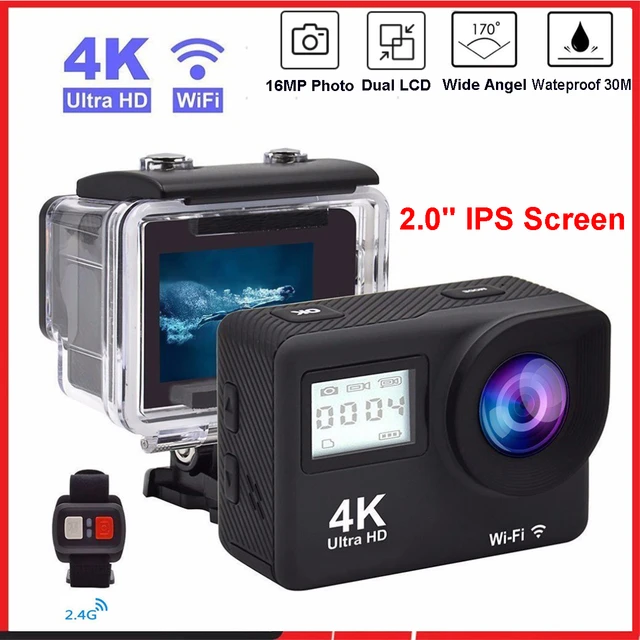 Action Camera 4k Waterproof  Action Camera Dual Screens - Sports & Action  Video Cameras - Aliexpress