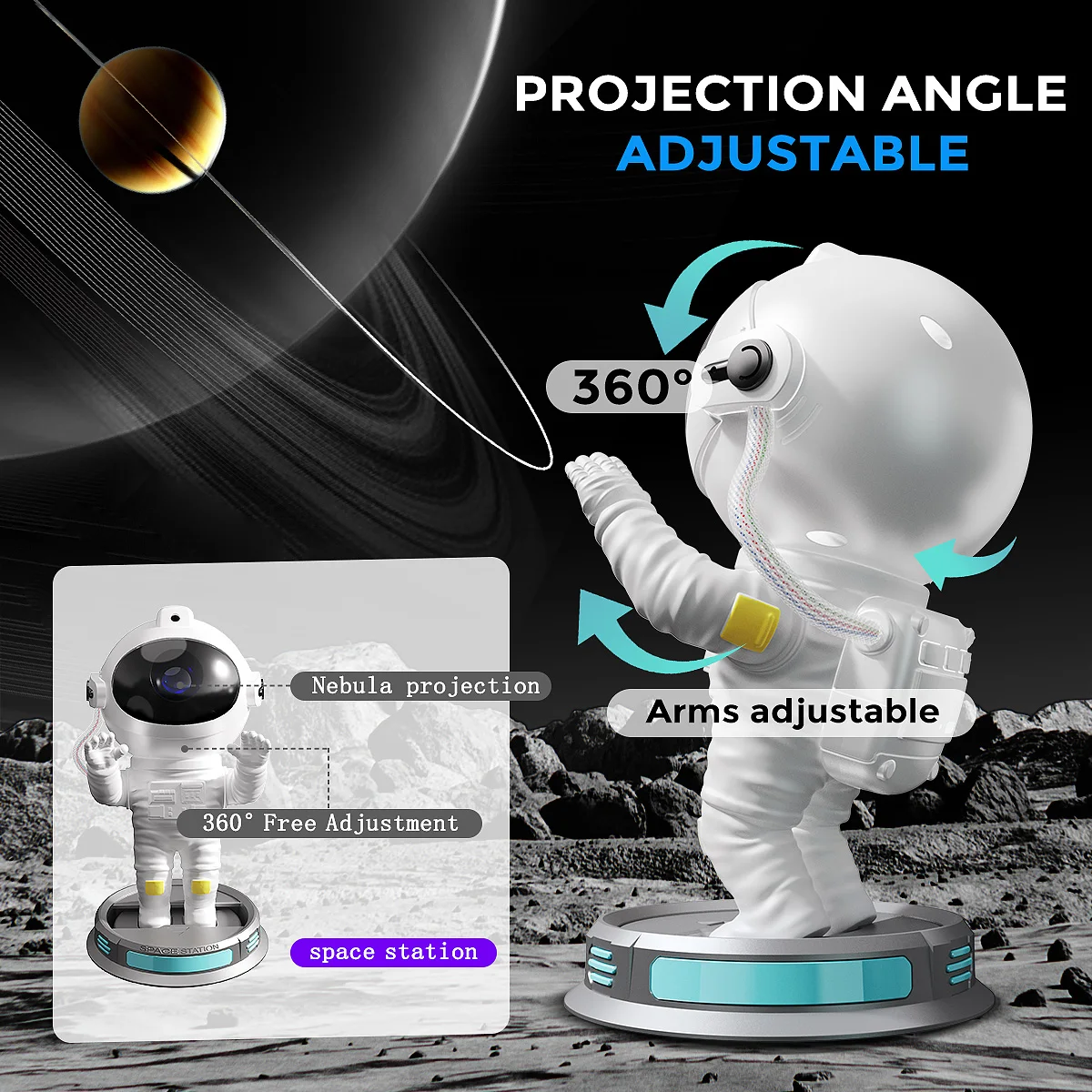 2023 New Astronaut Galaxy projector USB Starry project Home Remote Night Light 360 adjustable