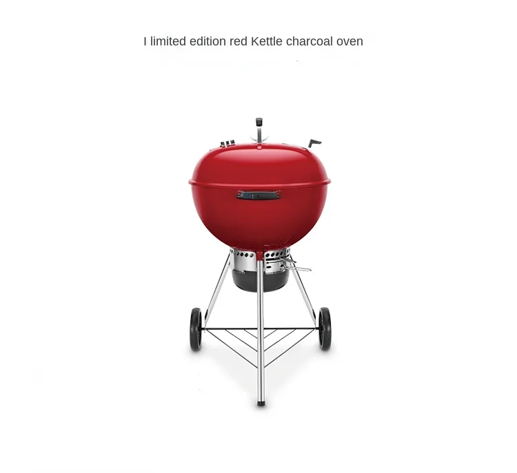 Charcoal Outdoor Household Barbecue Oven Red round Braised Oven Courtyard Barbecue Grill Portable