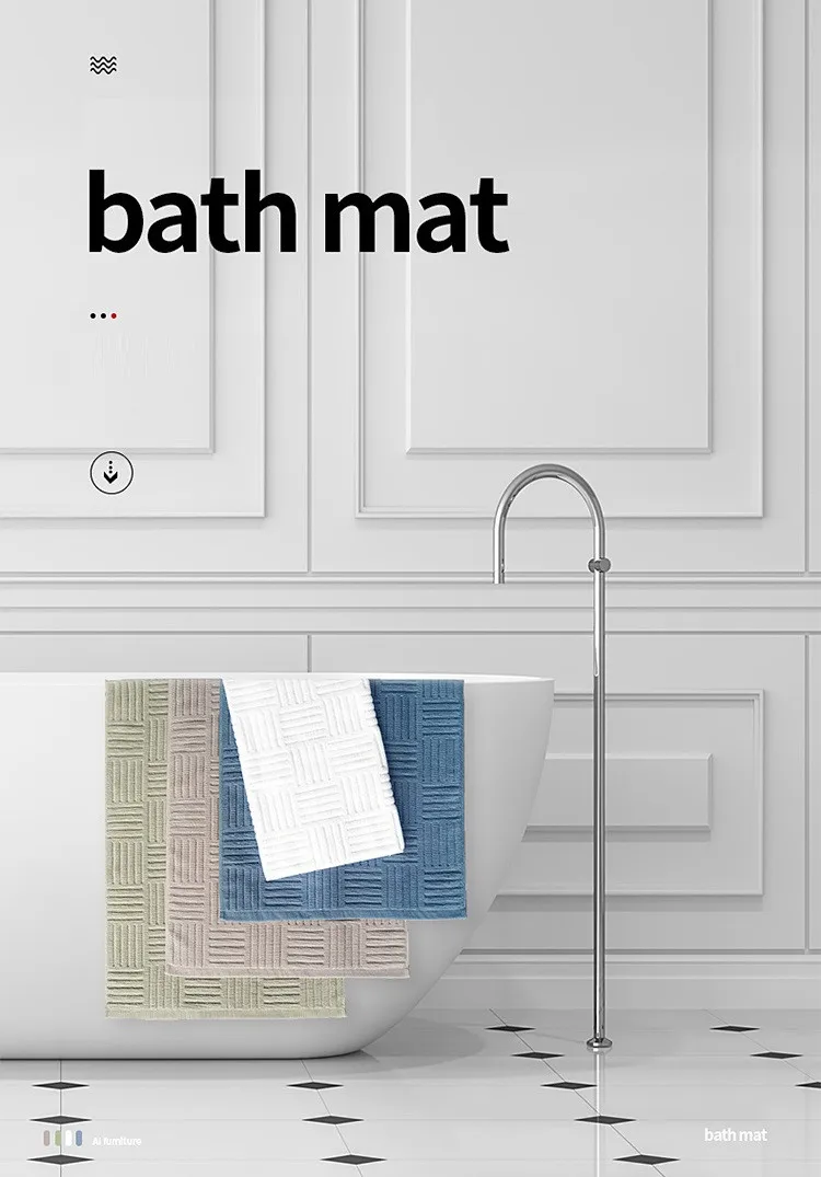 Saugfähige Boden matte für Bad und Toilette, einfarbiges Boden handtuch, Ant-Slip-Spa, Schönheits bade matte für Haus und Hotel, 80x50cm – Detail 1