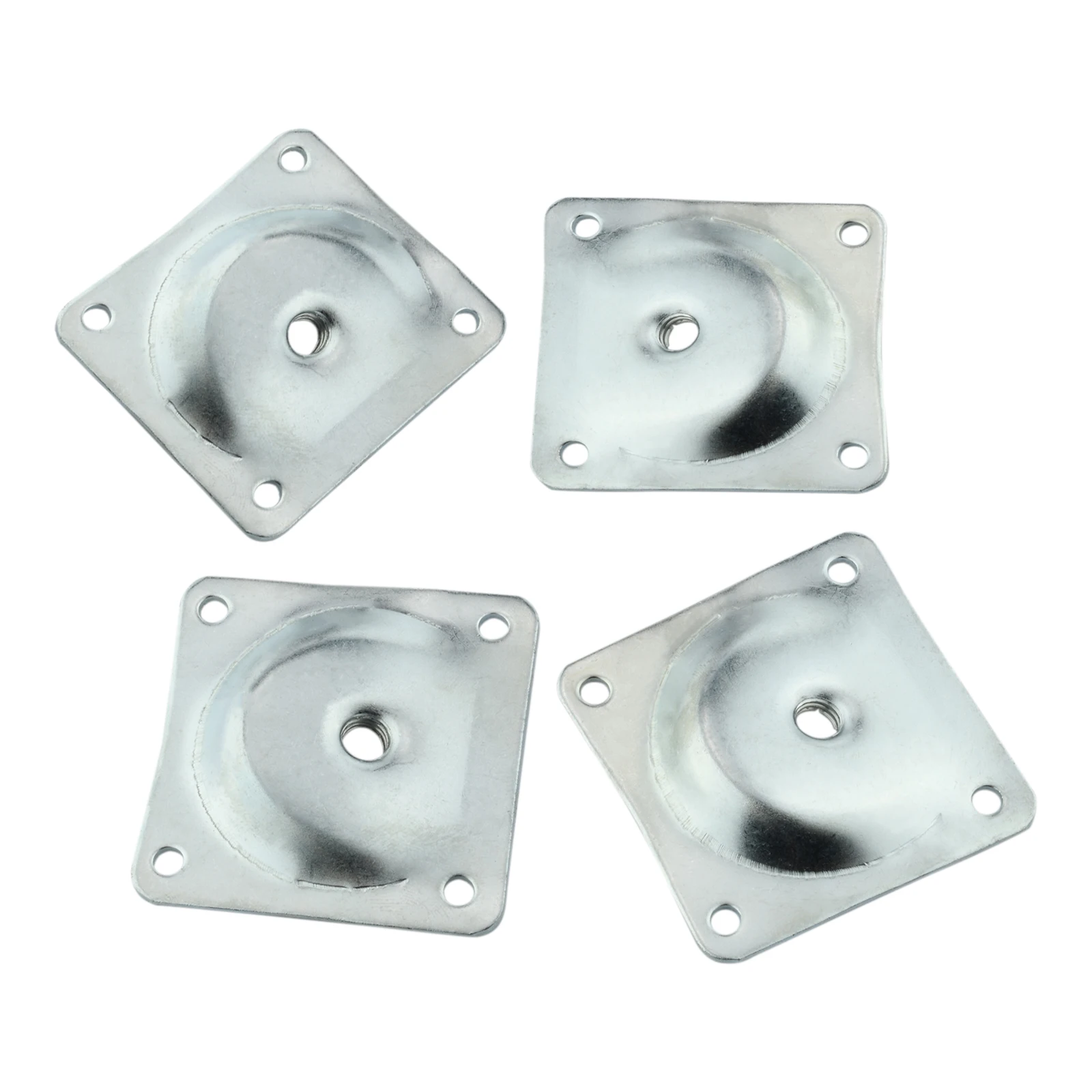4pcs Black Silver Iron Mounting Furniture Attachment Bracket Leg Bevel Plates 58mm/2.28in Support Table Chair Sofa Chest Repair