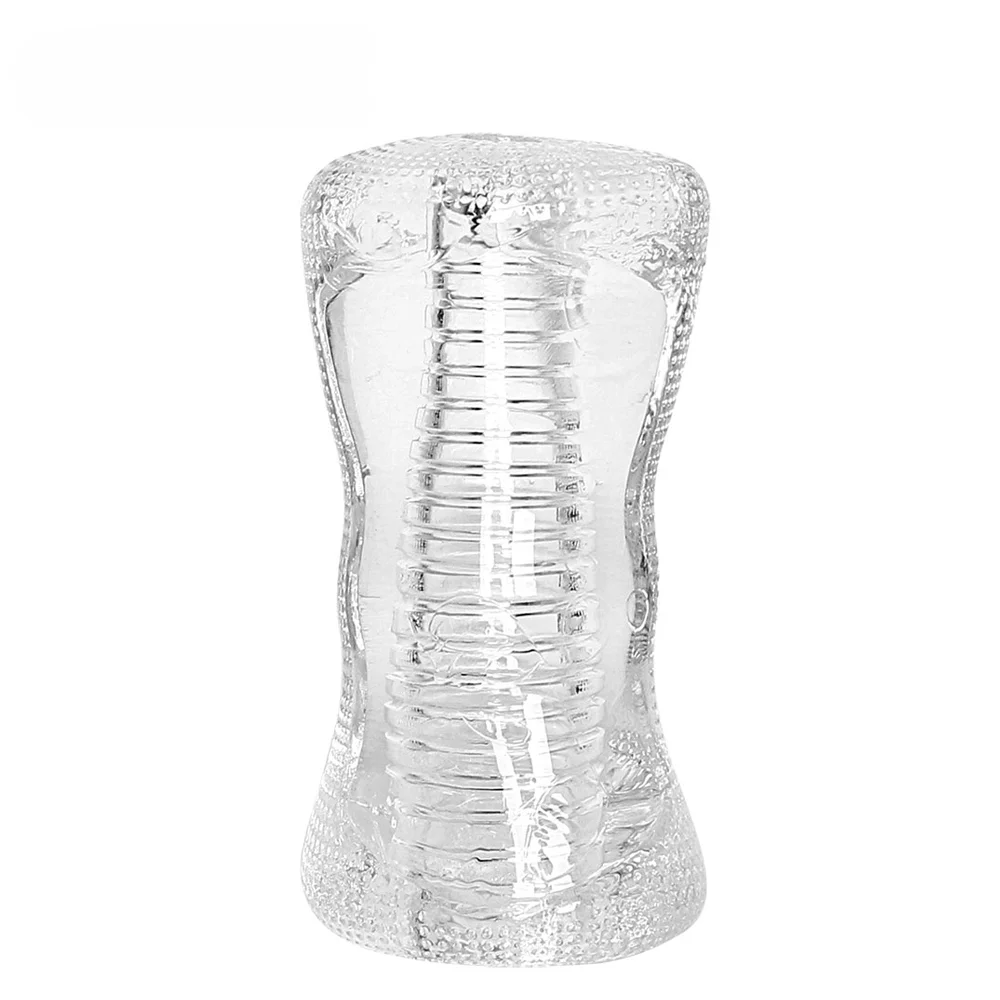 Male Masturbator Transparent Jelly Artificial Vaginal Real Pussy Penis Exerciser Cock Enlarger Suck Sex Toy