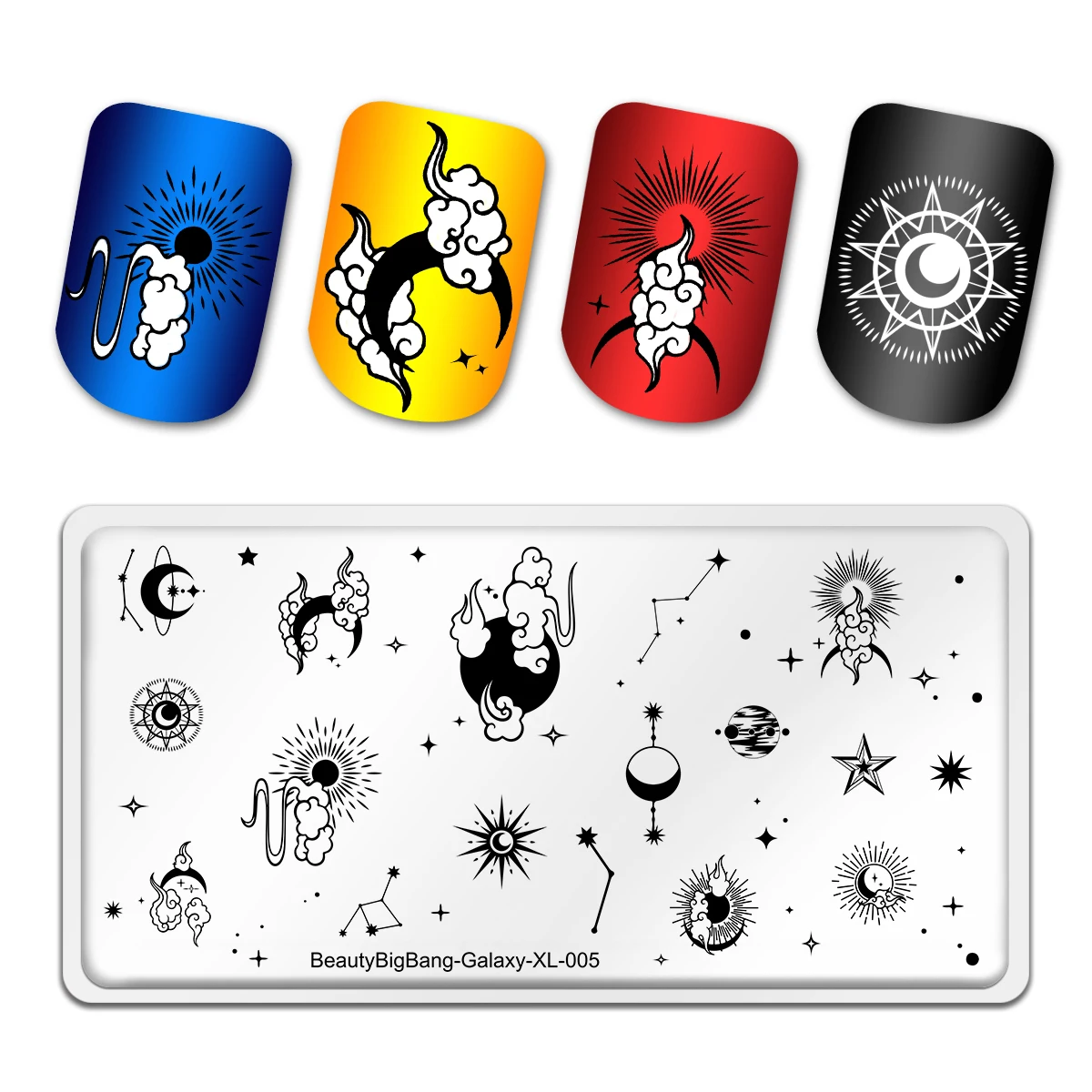 

BeautyBigBang 2022 Summer Star Moon Nail Stamping Plates Star Starry Sky Planet Constellat Printing Stencil Nail Art Templates