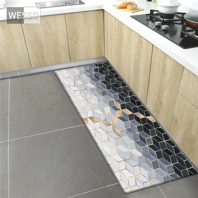 Marble Bathroom Room Carpet, Absorbent Floor Mat Custom