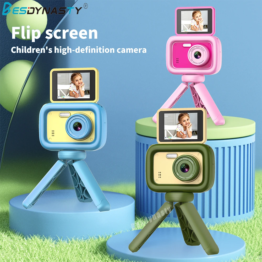 D1 New Kids Camera Portable Tripod Micro Dual Camera 4800 HD Pixels Selfie Carmera Birthday Gift For Children