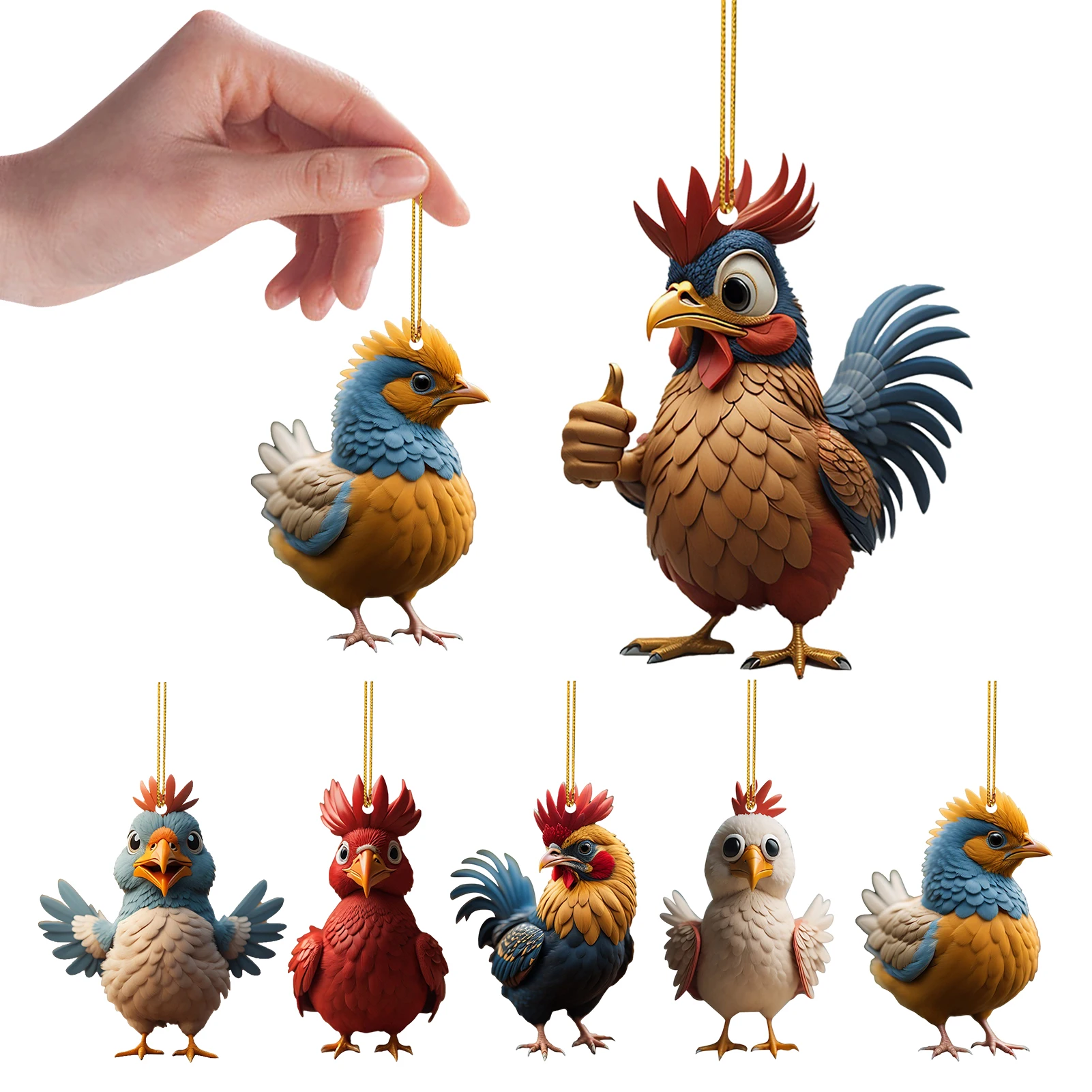 

6 шт., акриловые подвески в виде птицы на ветровое стекло