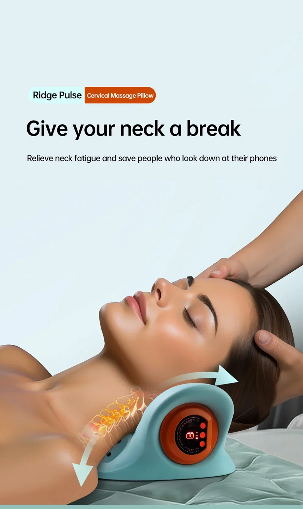 Masajeador Cervical para cuello, almohada de masaje de punto