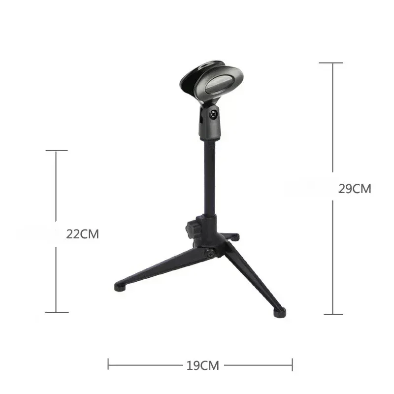 Microphone Stand Desktop Tripod Mini Portable Table Stand Adjustable Mic Mic Clip Holder Bracket microphone stand microphone clip holder