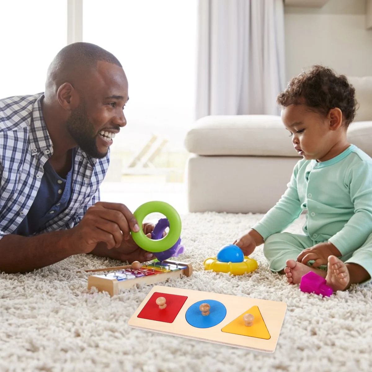 

Wood Geometry Shape Insets Montessori Math Child Toy Preschool Training Kids Toy