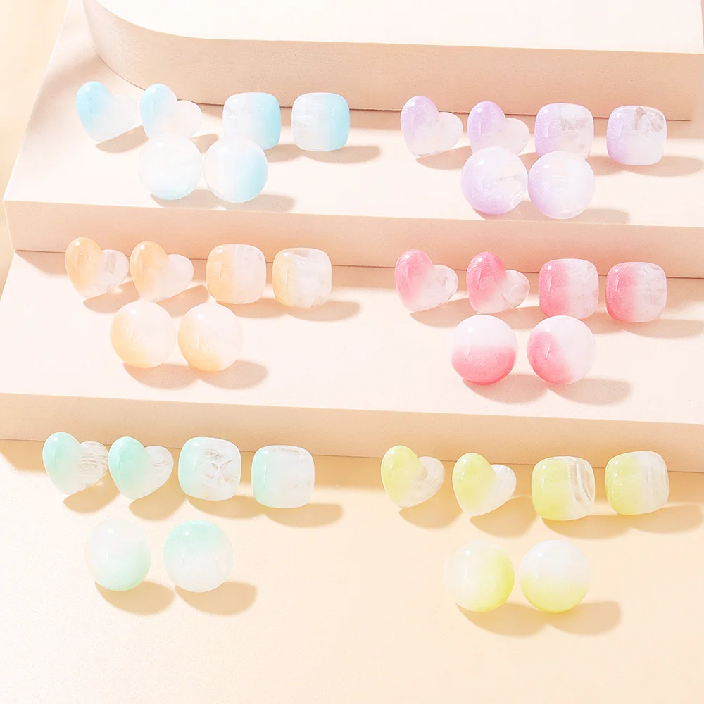 

3pcs Fashion Trendy Acrylic Alloy Drop Earring Sets for Women Korean Geometry Colorful Acrylic Dangle Earrings Brincos Jewelry