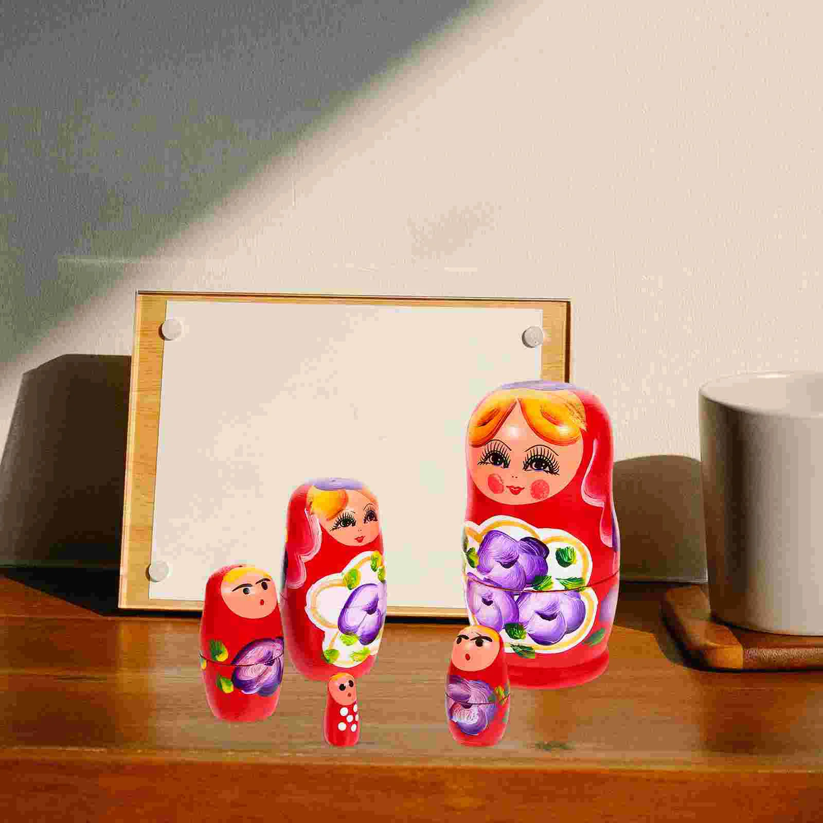 

Russian Nesting Craft Toy Matryoshka Wooden Dolls for Kids Gift