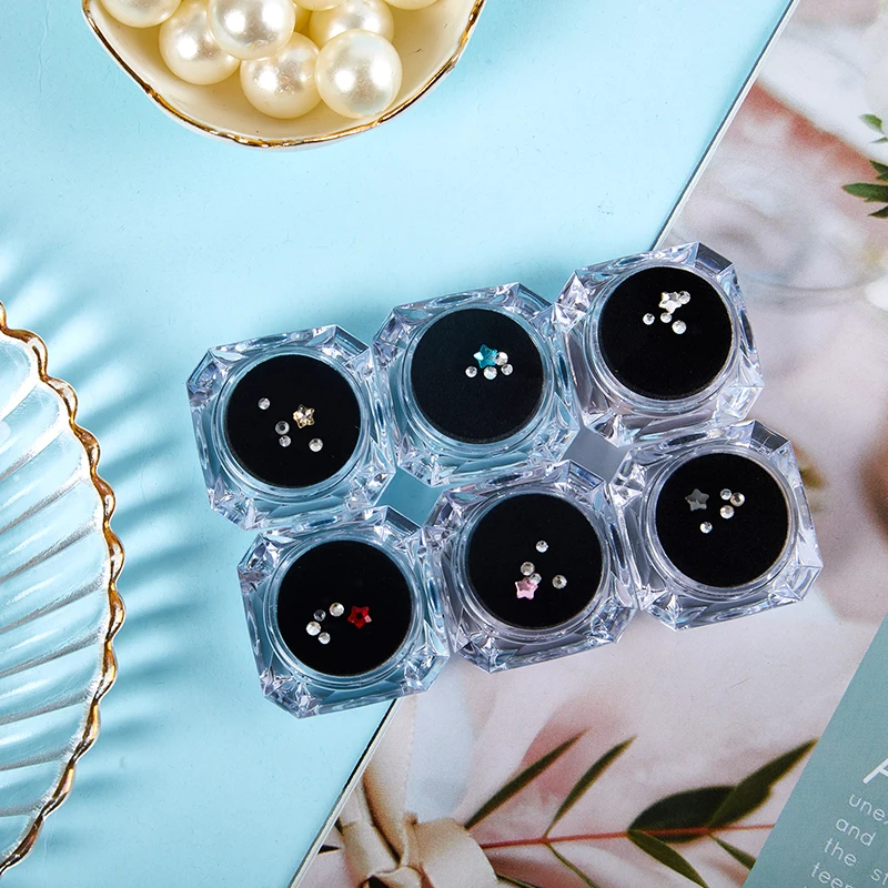 다이아몬드 버 치과 재료 치아 미백 틀니, 아크릴 치아 크리스탈 장식, 구강 위생 치아 장식, 상자당 5 개