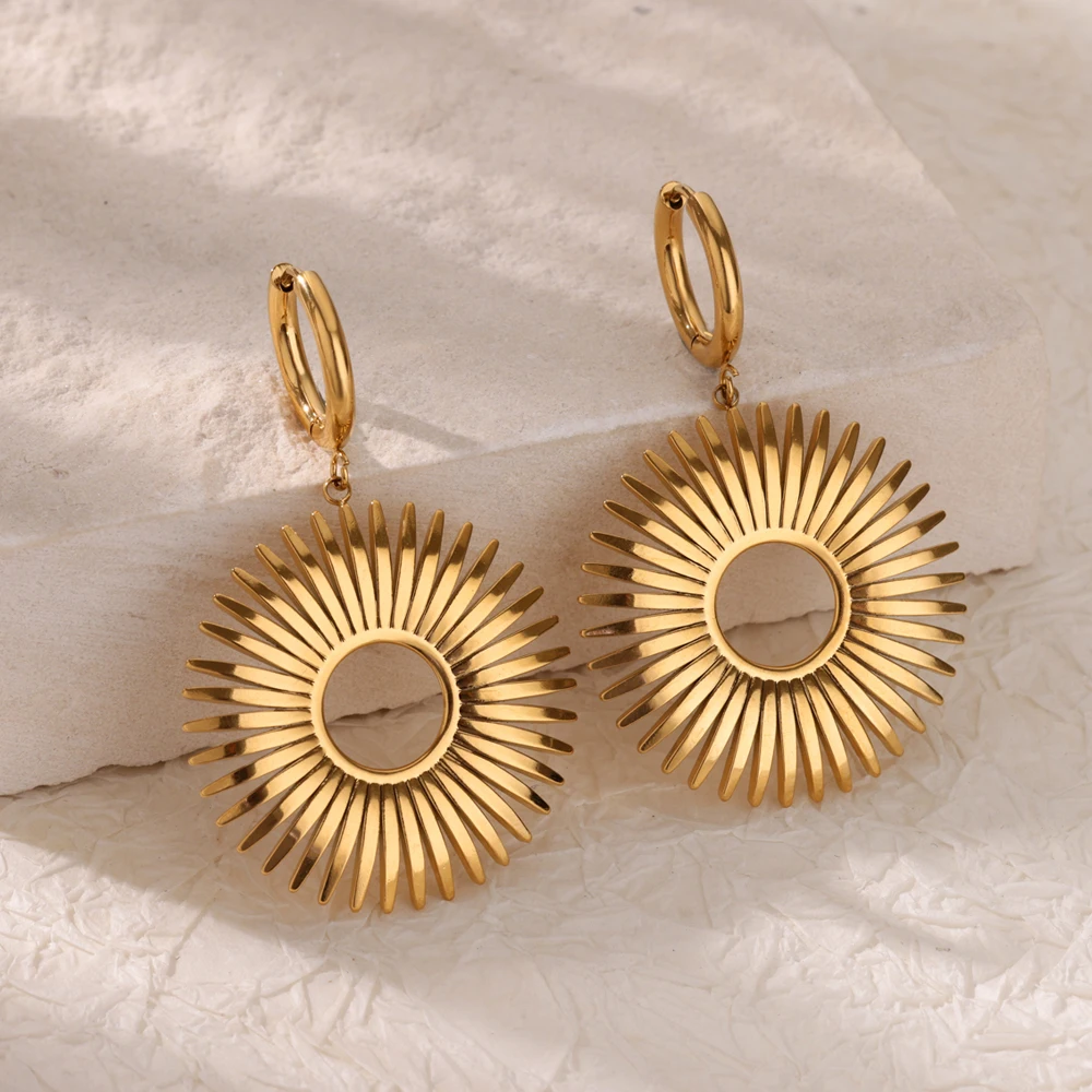 Stainless Steel Earrings For Women 18K Gold Plated
