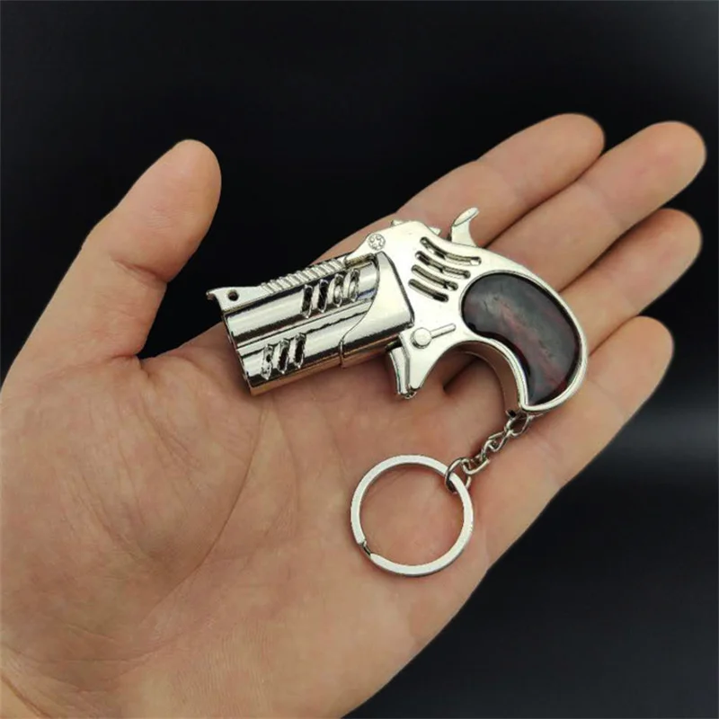 7Colors Rubber Band Gun Mini Metal Folding 6-Shot with Keychain Z0Z0 