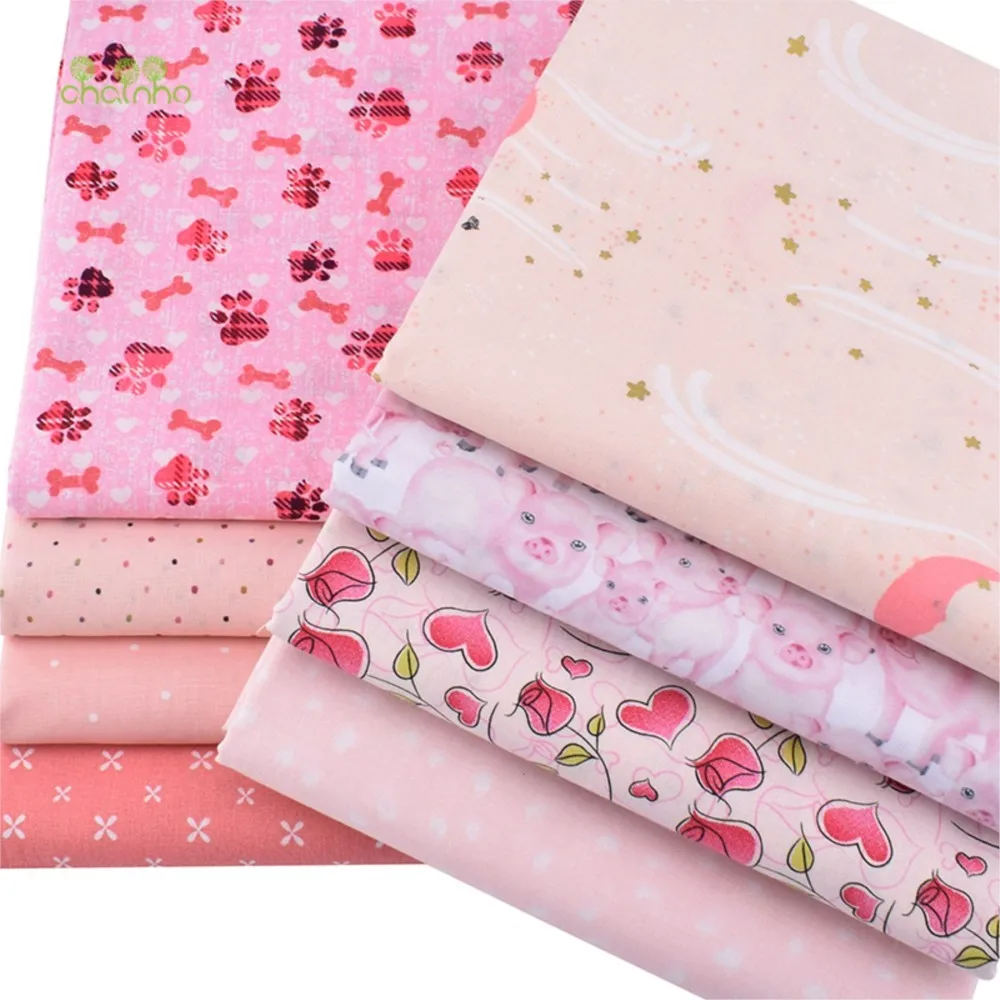 Chainho,Printed Plain Cotton Fabric,DIY Quilting Sewing Material,Patchwork Cloth,8 Bronzing Series Textile,20x25cm/Piece,15CD12