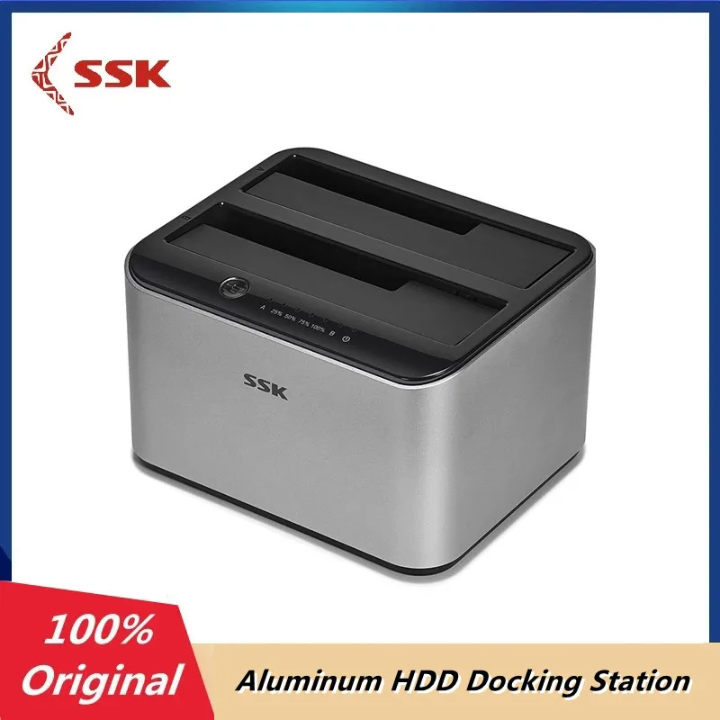 

Original SSK Aluminum Hard Drive Docking Station Dual Bay USB 3.0 to SATA for 2.5"" 3.5"" HDD SSD SATA New