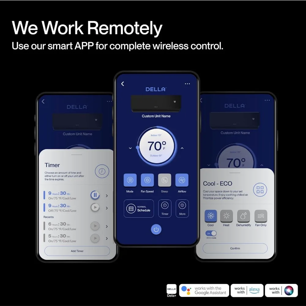 12000 BTU Mini Split Work with Alexa 20 SEER2 Cools Up to 550 Sq.Ft Energy Saving Split 4
