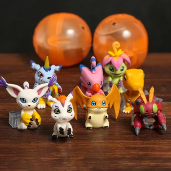 3-4cm Digimon Adventure Agumon Gabumon Patamon Piyomon Palmon Tentomon Gomamon Tailmon Mini PVC Figures Christmas Gift Toys 1