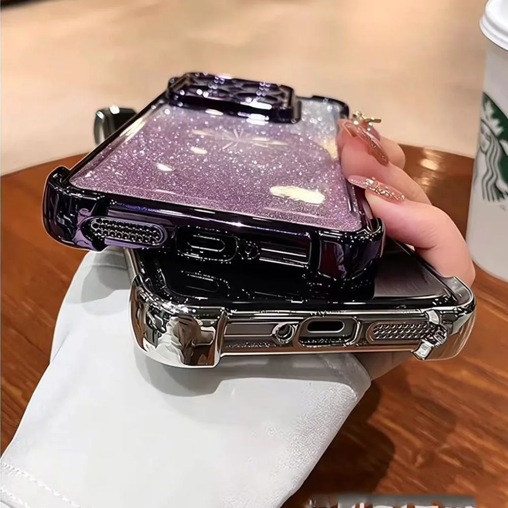 Luxury Gradient Glitter Plating Soft Phone Case Cover