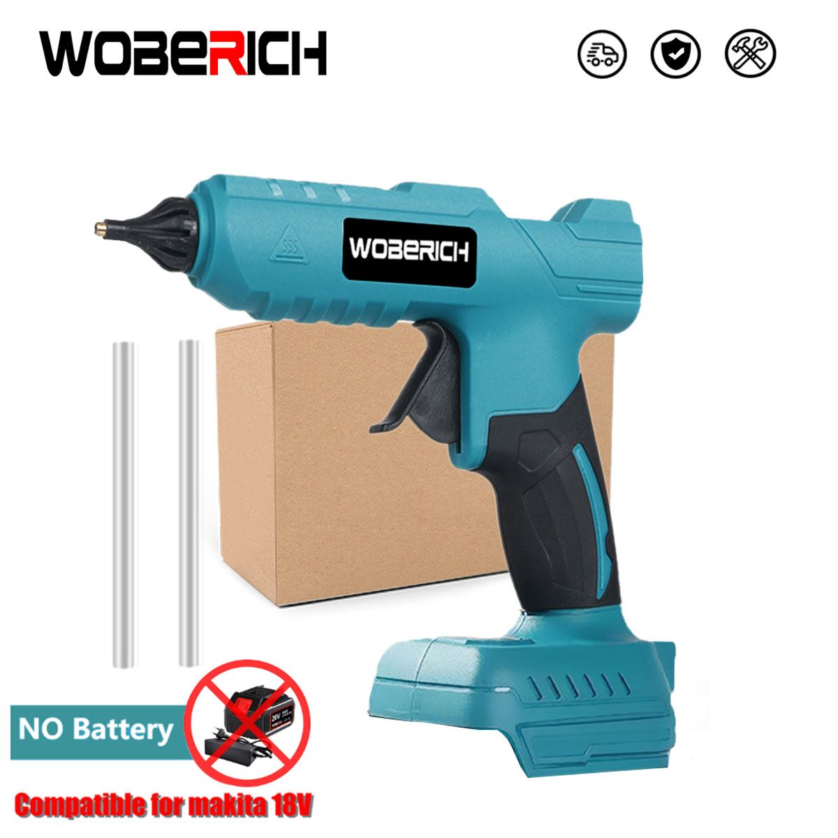 Electric Hot Melt Glue Gun Cordless Electric Glue Grab 11mm Glue Stick Hot Melt Welding Air Gun (No battery)for Makita 18V