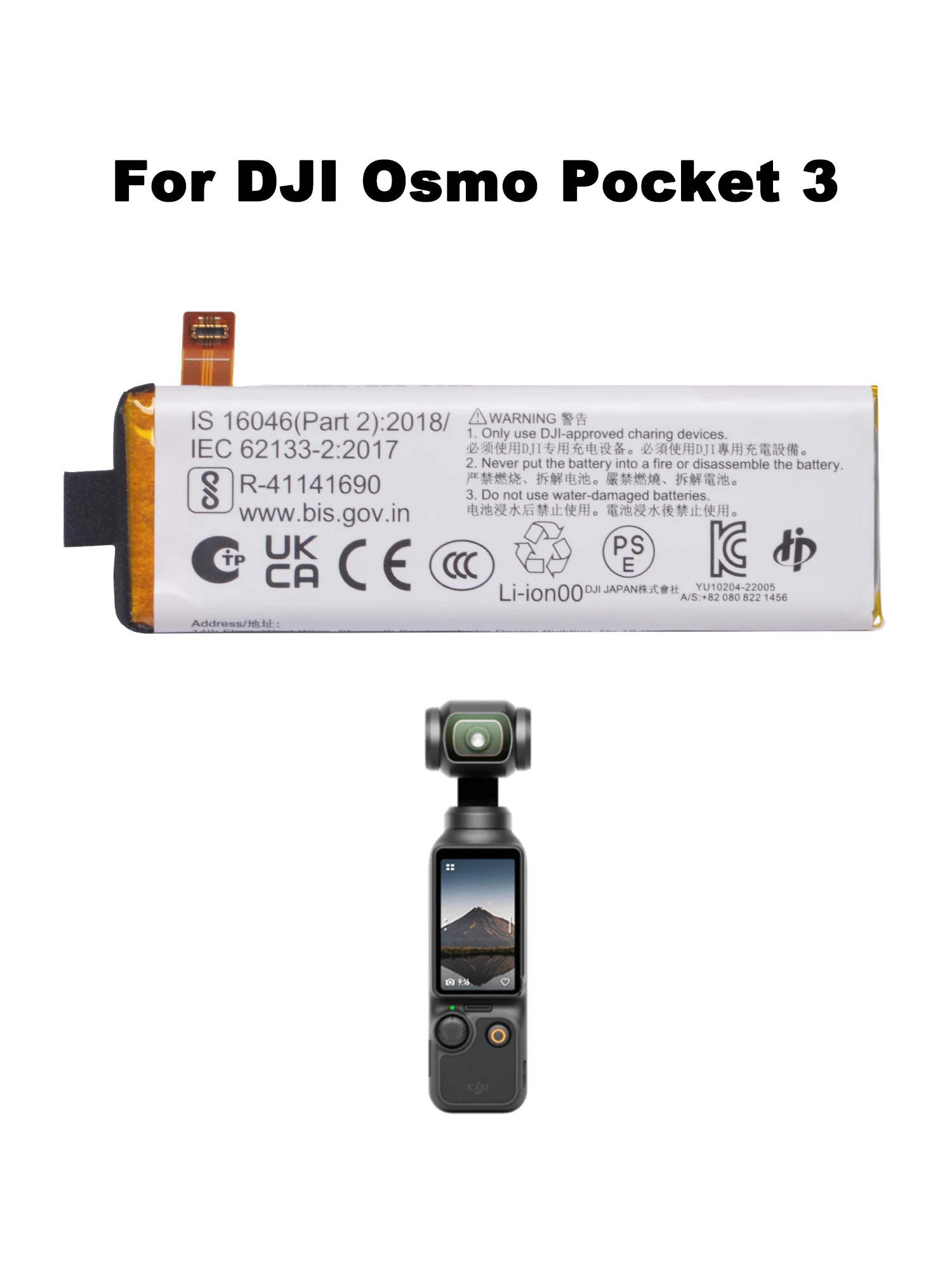 Replacement Battery 7.7V 875MAH For DJI Osmo Pocket 1 Pocket II 2 3 2ICP5/22/67 BHX212-1300-7.7 Camera Accessories action camera battery,rechargeable battery,camera battery