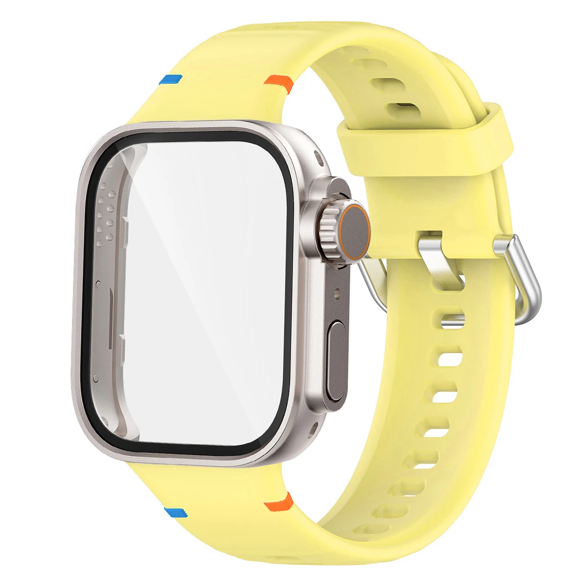 Versatile Protection Bundle: Silicone Sport Band, Full Cover Case & Tempered Glass Film