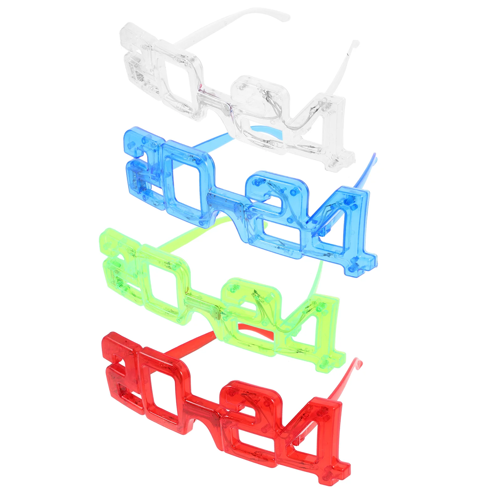 

2024 Eyeglasses Glowing Glasses Plastic Luminous Eyewear Happy New Year Party Favors