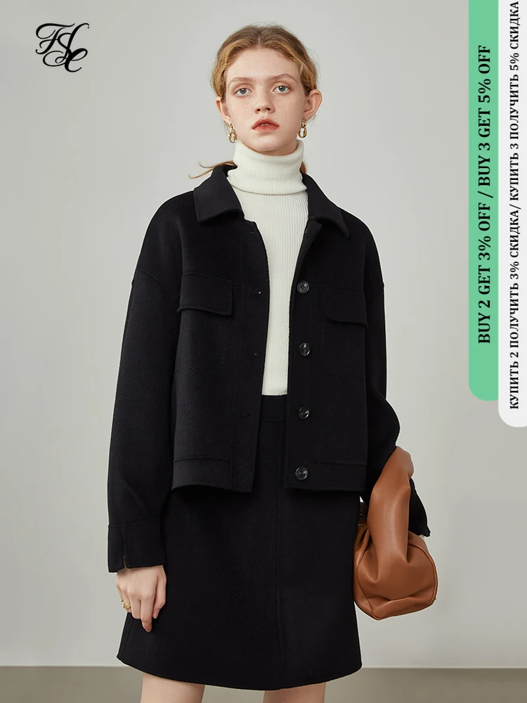 FSLE Women's Winter Short Wool Coat 