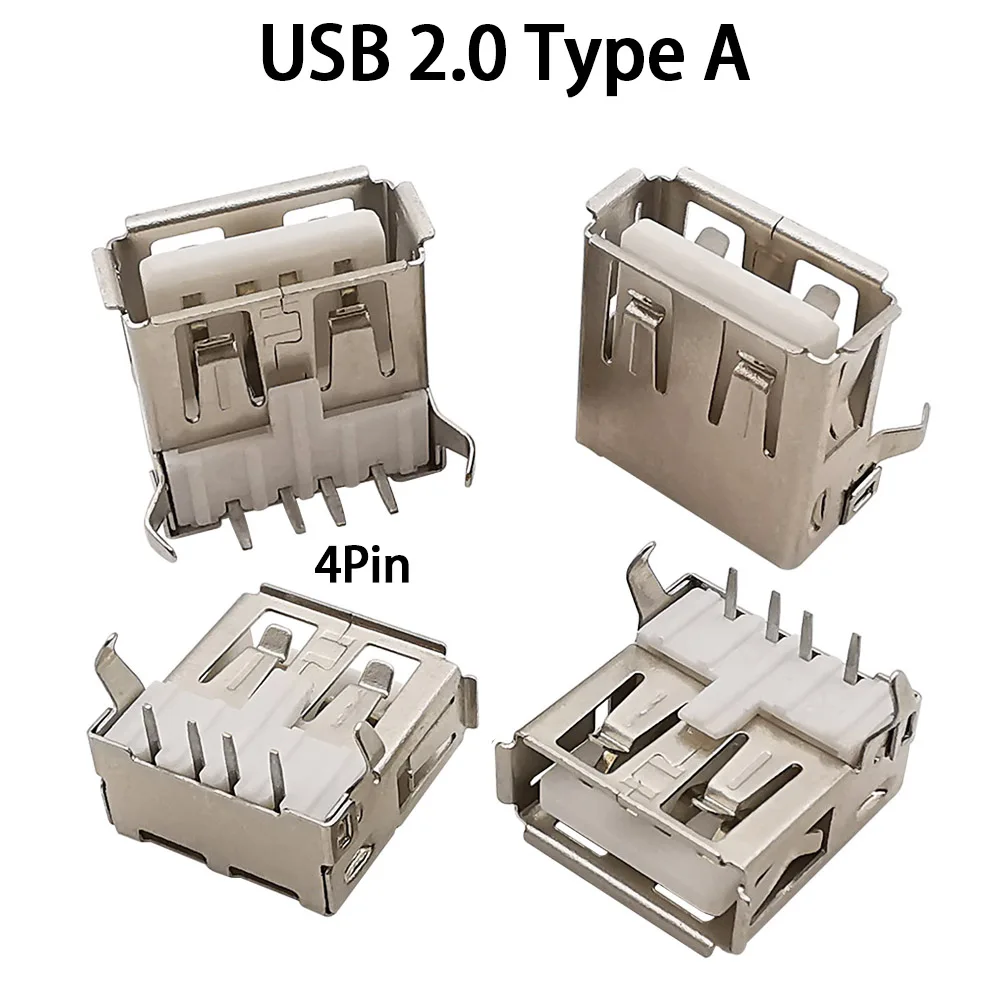 Złącze USB 2.0 typu A USB żeńskie gniazdo Jack złącze PCB do lutowania 4 Pin DIP gniazdo USB-A typ kątowy standardowy Port