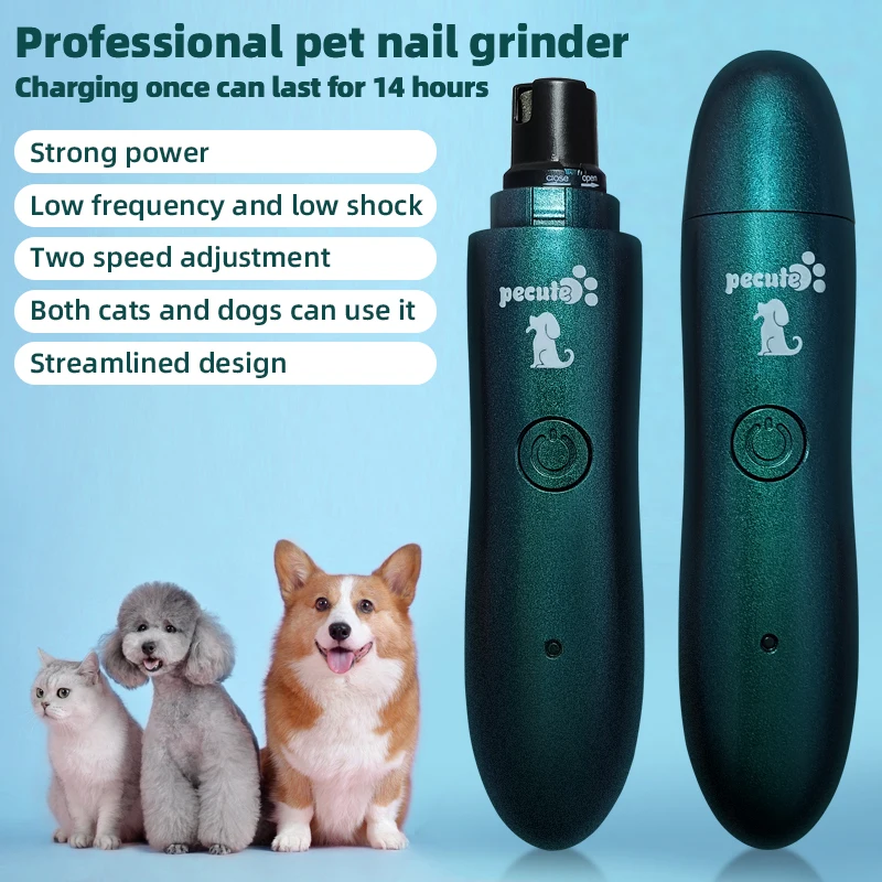 Electric Pet Nail Polisher Nail Claws Trimmer Machine for Small Dogs Cats Large Dogs Teddy Toys Short Gold Fur Store Use