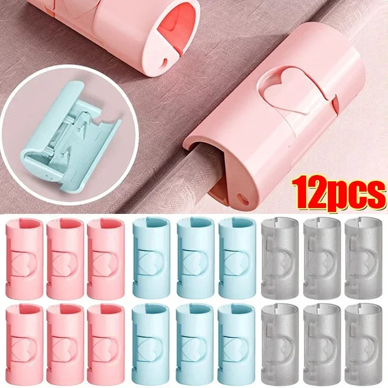 1/12Pcs BedSheet Clips Plastic Non-slip Clamp Quilt Bed Cover Holder Curtain Blanket Buckles Clothes Pegs Fasteners Fixer Device new crystal fleece bed cover non slip warm european lace bed cover blanket bedroom home textile bed skirt cover blanket