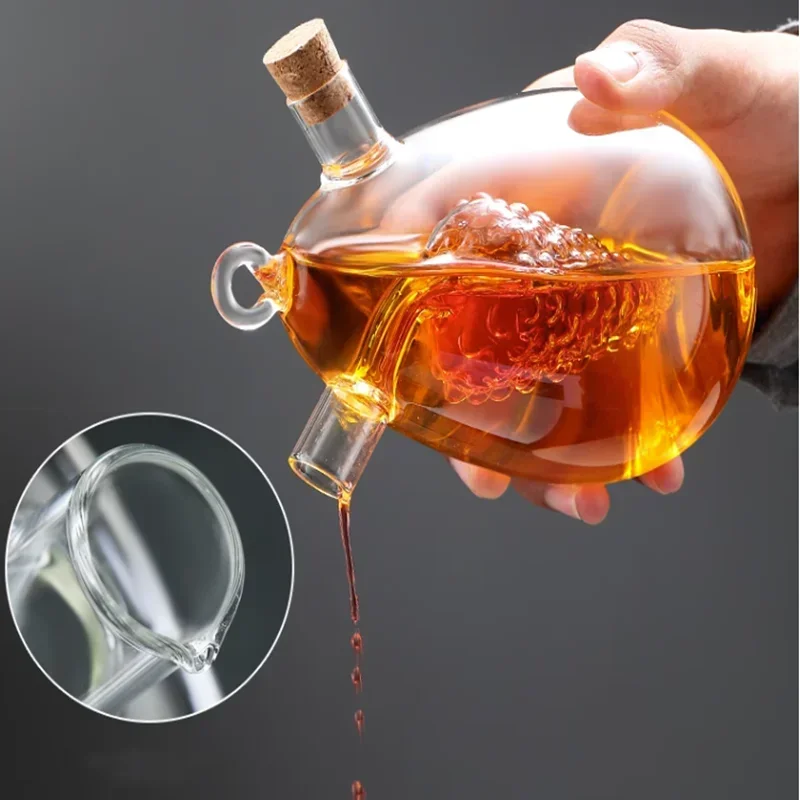 Kitchen Storage Sealed Bottles, Double-layer 2-in-1 Glass Bottles, Oil, Vinegar, Sauce, Seasoning Bottles, Kitchen Tools 4