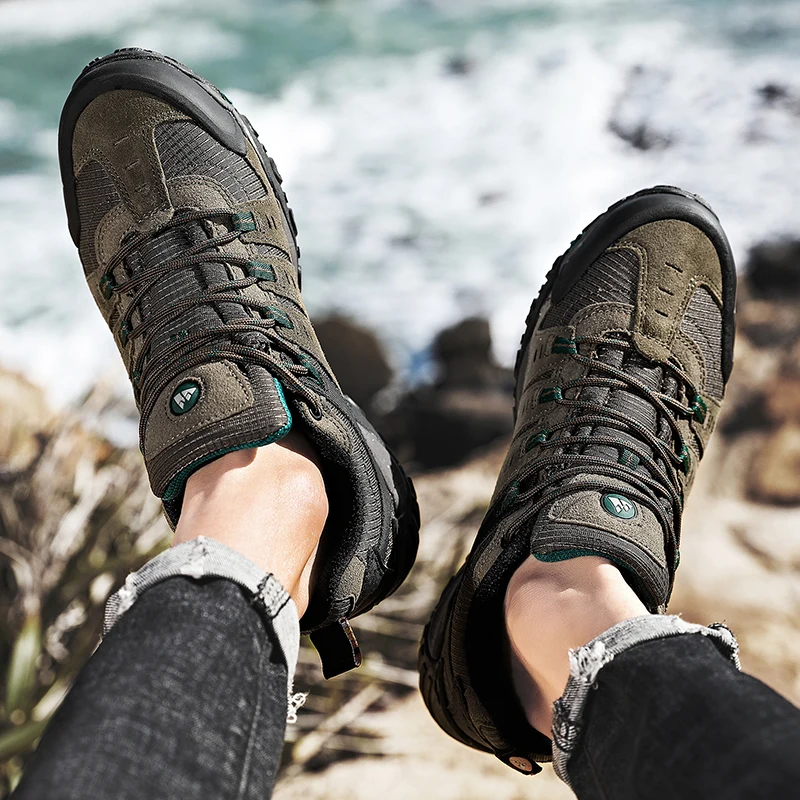 Hikeup herren wanderschuhe wildleder outdoor schuhe verschleiß feste männer trekking wander jagd taktische turnschuhe – Detail 16
