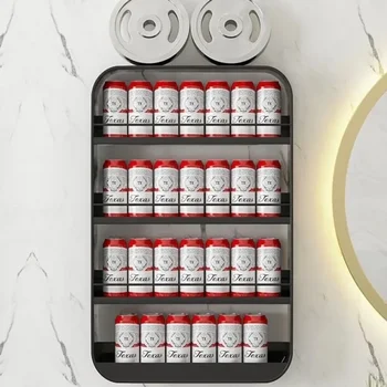 2 Layers Bathroom Organizer Shelves Rack Wall Mounted Punch-Free Storage Racks Seasoning Bottle Storage Trendy Kitchen Shelf 4