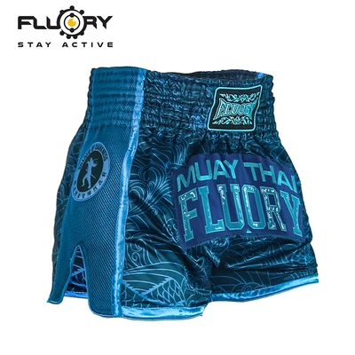 

FLUORY Men`s Muay Thai Shorts professional breathable fighting Free Combat Mixed Martial Arts Boxing Sanda Training shorts