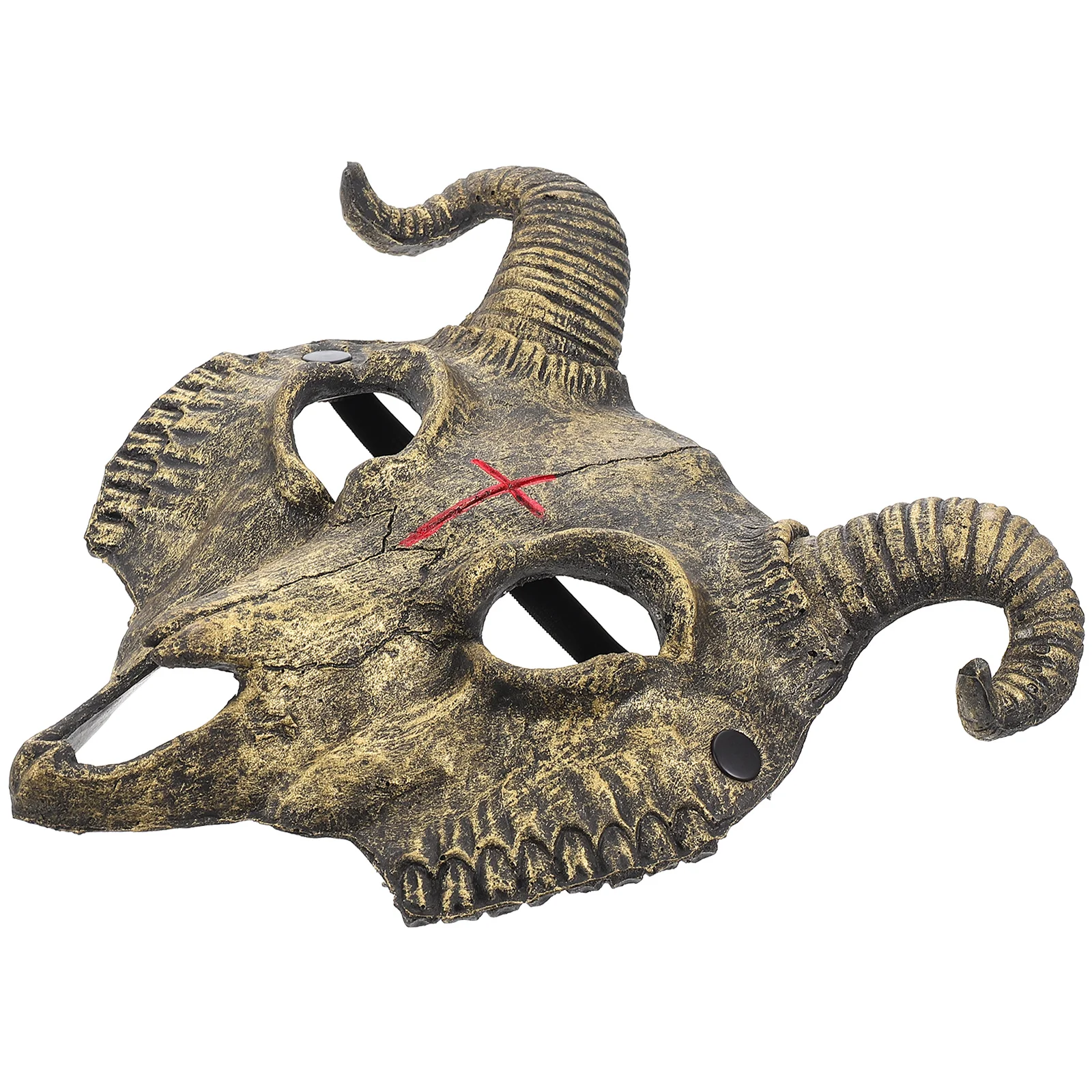 

Goat Mask Animal-design Horror Style Props for Outdoor Pu Party Performance Cosplay Carnival Costume Accessory