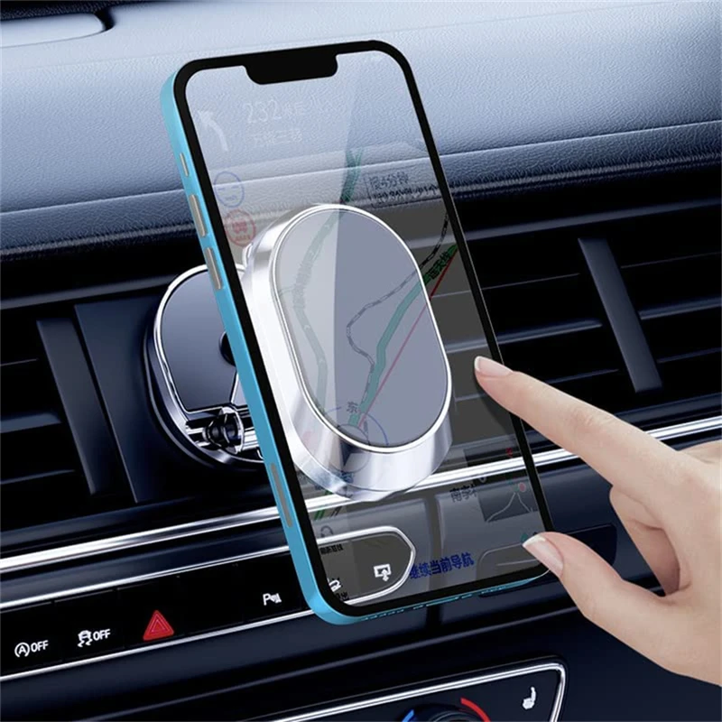 Supporto magnetico in metallo per telefono da auto supporto pieghevole GPS per cellulare per iPhone 13 Max staffa regolabile 360 supporto per cruscotto Mobile magnetico