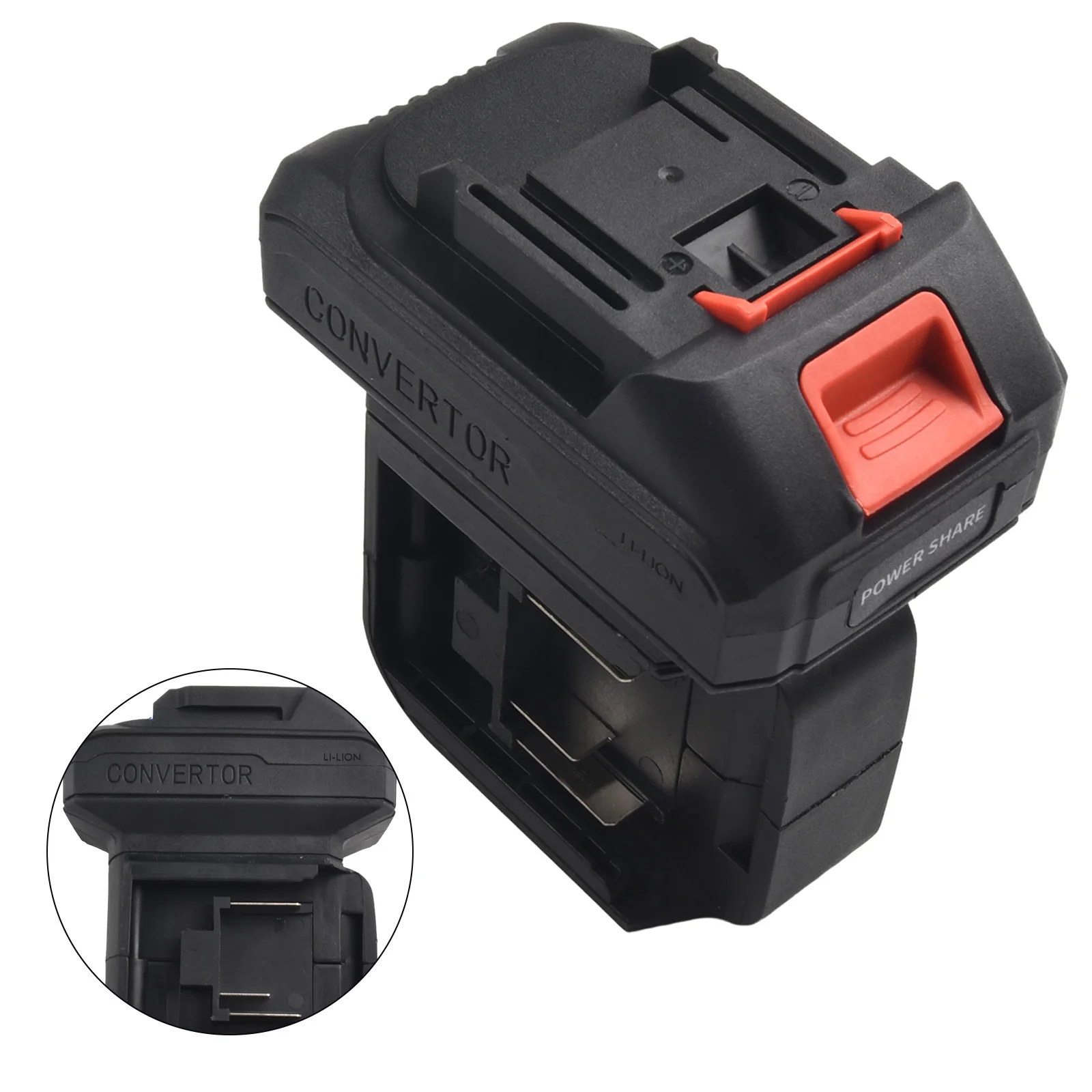 2 In 1 Battery Converter 135*100mm 2 Batteries Power Tool Accessery Parts For Impact Drill Wrench Screwdrivers Worklight kamolee tool 1800nm high torque brushless 1 2 inch impact wrench dtw700 2 batteries tool box