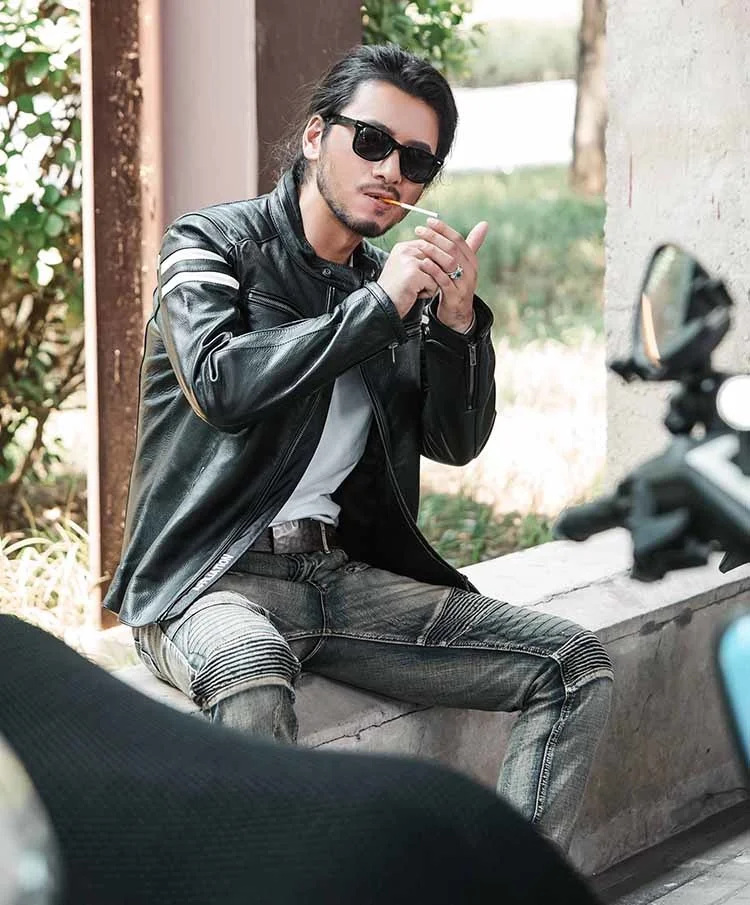 

Доставка, распродажа. Совершенно новая куртка из натуральной кожи бесплатно. Мужская мотоциклетная Модель. Крутая облегающая кожаная верхняя одежда. Качество.