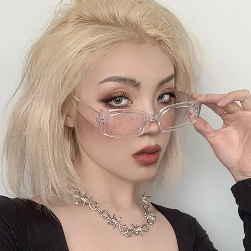 Fashion Women's Small Rectangle Sunglasses Women Oval Vintage Brand Design Square Sun Glasses Female Eyewear Anti-glare_voghion.com