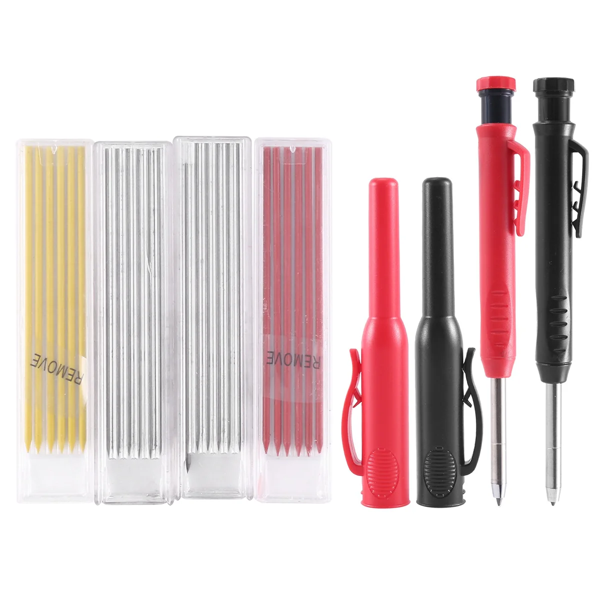 

Набор карандашей для столярных работ, набор из 28 Прочных колпачков для карандашей с заправкой, механический карандаш с глубоким отверстием для архитекторов