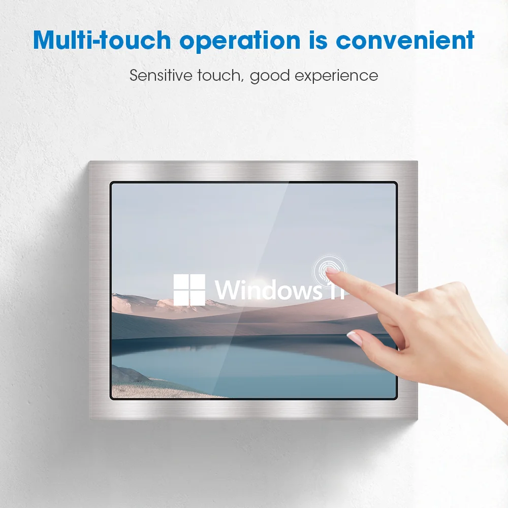 Fanless Industrial All In One Panel PC IP67 Stainless Steel Enclosure Resistive Touch Panel PC