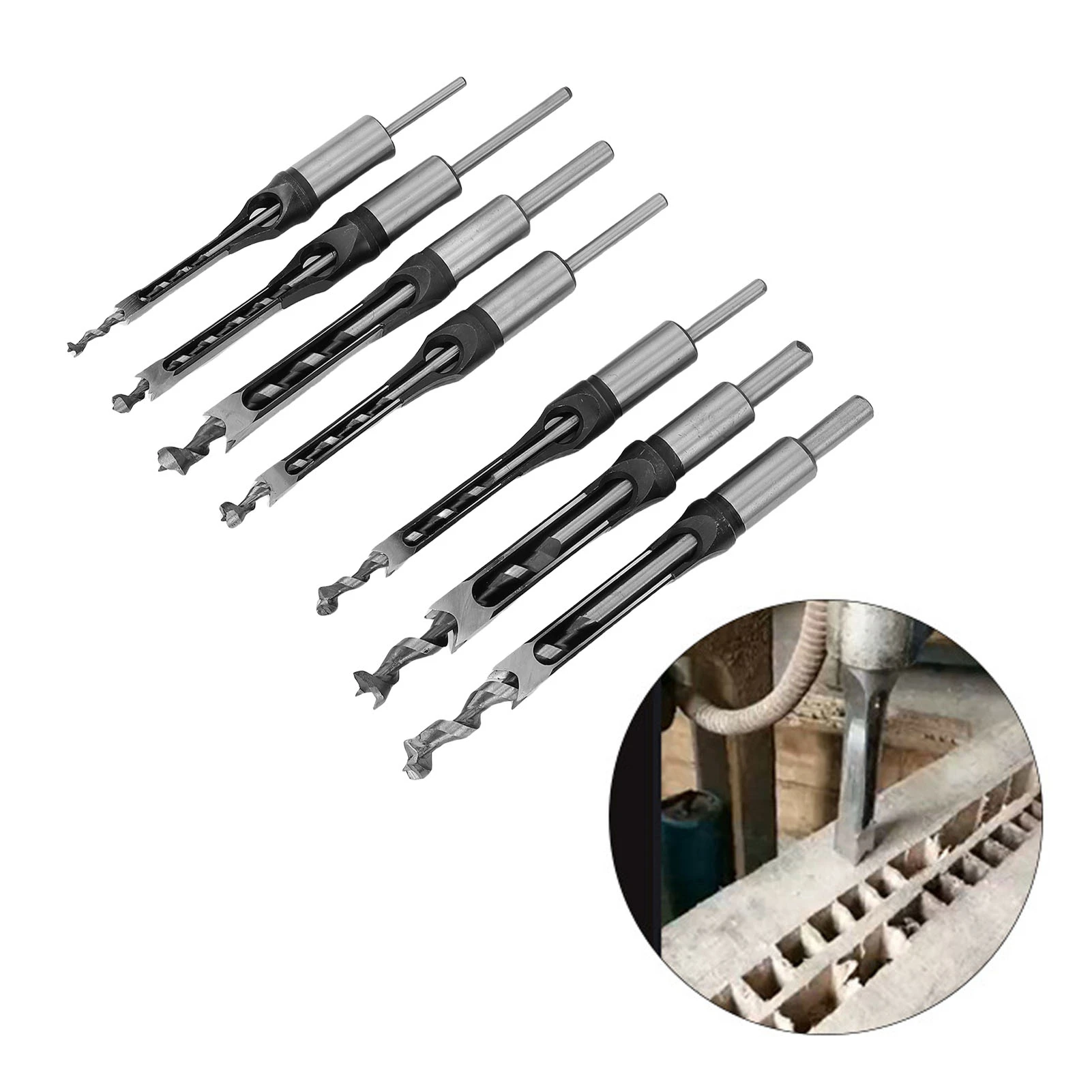 Hole Saw Bits Clean and Accurate 1/4 5/16 3/8 7/16 1/2 9/16 5/8 Inch  Hole Mortising Bit Set for Furniture Making