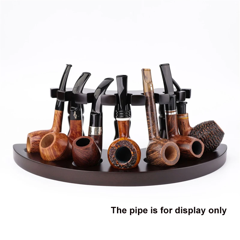 

MUXIANG Solid Wooden Black Walnut Pipe Holder Straight Multi Position Smoking Accessory Pipe Tools Rack Black Color fa0070