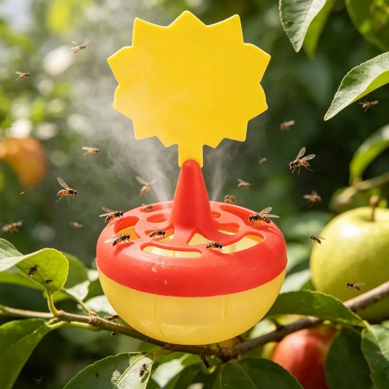 Eco-Friendly Fruit Fly Trap with Dual Action Scent - Long-Lasting Sticky Yellow Pest Control for Kitchens and Restaurants