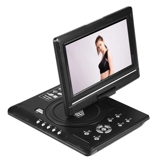 Ready Stock】LG 9 Inch Portable Mobile DVD With Mini TV HD Player Built-in  Rechargeable Battery Support SD Card