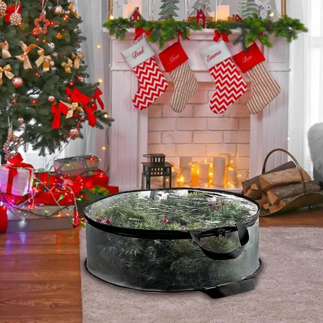 Seasonal Wreath Clear Wreath Storage Bags Pcs Christmas Wreath