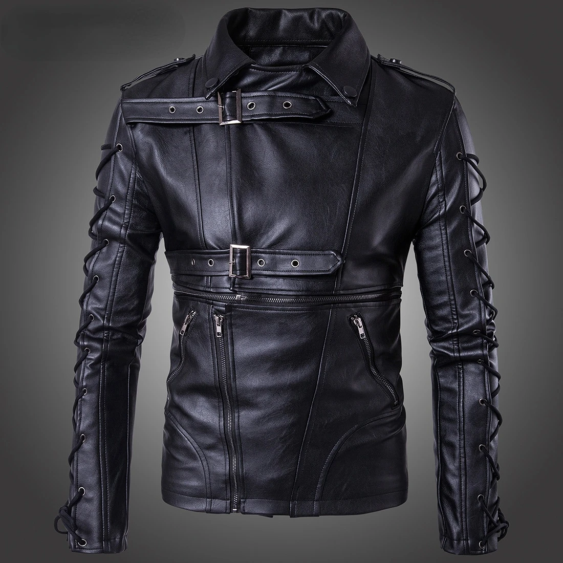 European Size 2023 New Fashion Men's Jacket Motorcycle Leather Decadent Leather Jacket Coat Large Size Men's Leather Coats decadence eau so decadent