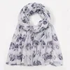 Supply European and American Style Skull Printing Large Size Silk Scarf Sunscreen Shawl 3